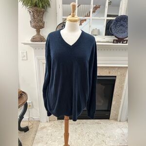 Men's Land’s End Navy Cashmere Sweater